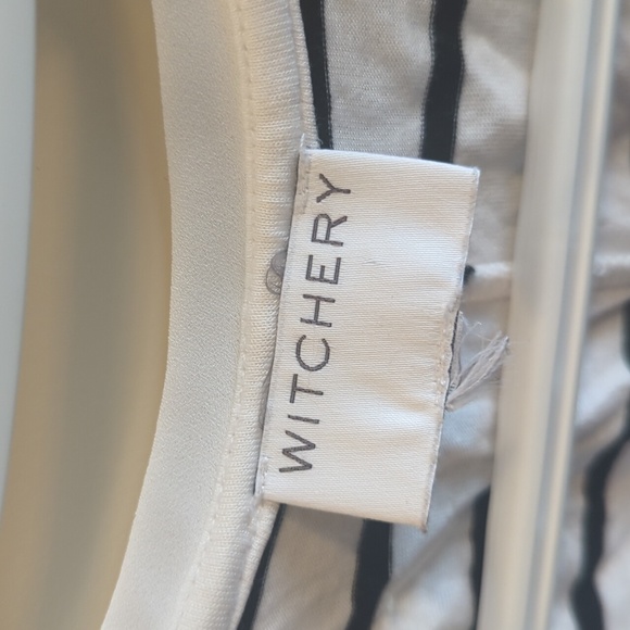 Witchery striped cap sleeve blouse Size M - Picture 3 of 4